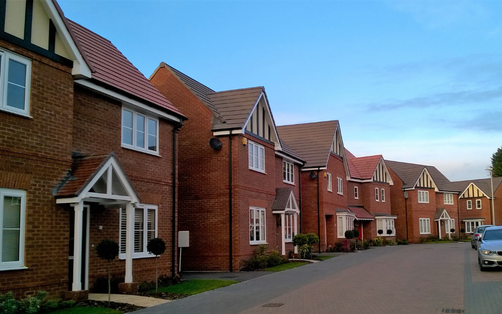 A row of newly built houses