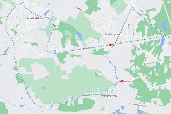 Map showing the diversion during phase one of the works