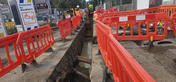 Drainage works at California Crossroads