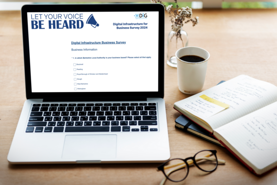 Image of laptop displaying survey