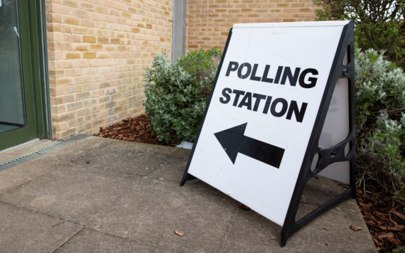 Polling Station direction sign 