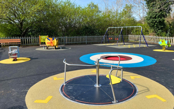 A wide view of the revamped Sandford Park in Woodley