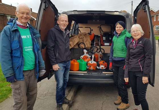 volunteers with new van