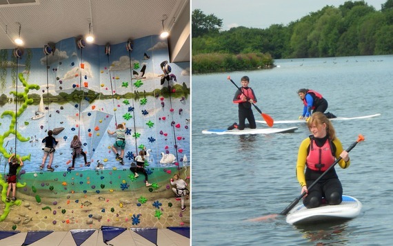 Climbing and paddleboarding montage at Dinton Pastures