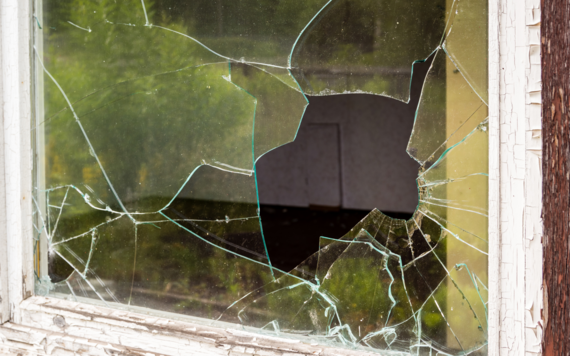 Picture of a broken window