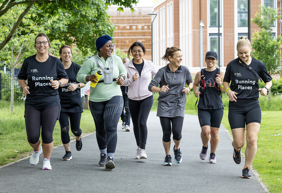 Group of ladies on a running class