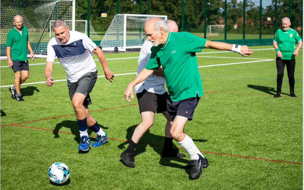 Men playing walking football