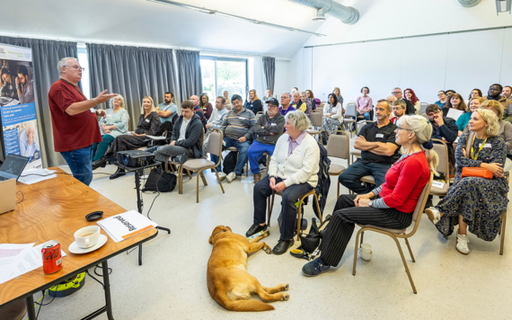 People attending a talk at the Social Care Future Big Gathering 