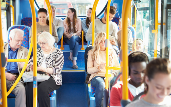 People sitting on a bus