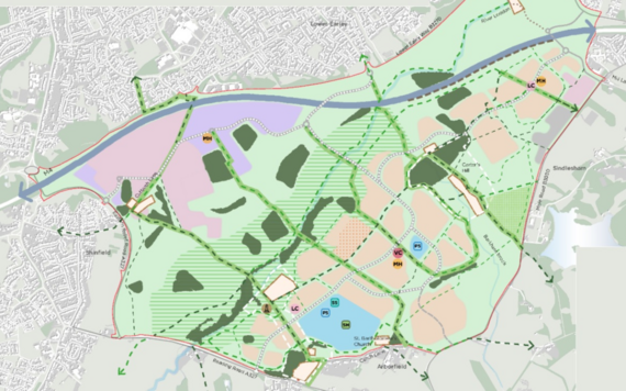 A map showing the proposed new country park 