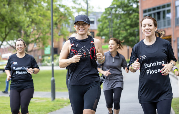 Group of women running