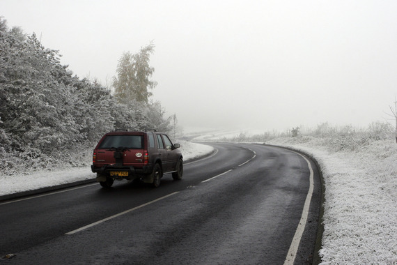 Car driving in the winter months