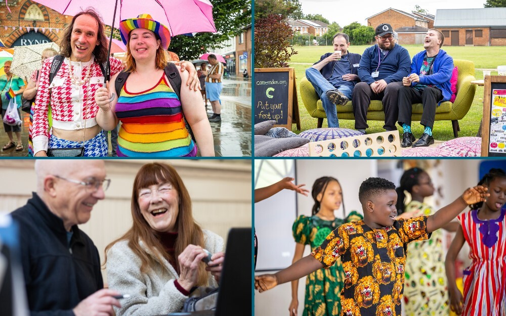 A collage of four pictures showing the diversity of peoples across Wokingham Borough