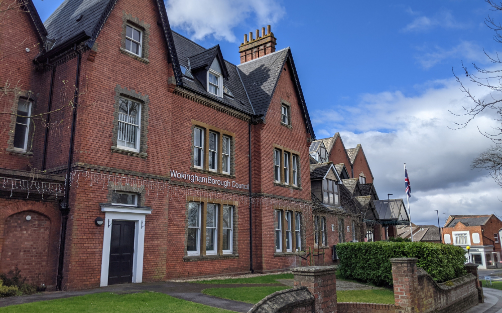 Our Shute End offices from outside, showing the register office entrance and flagpole