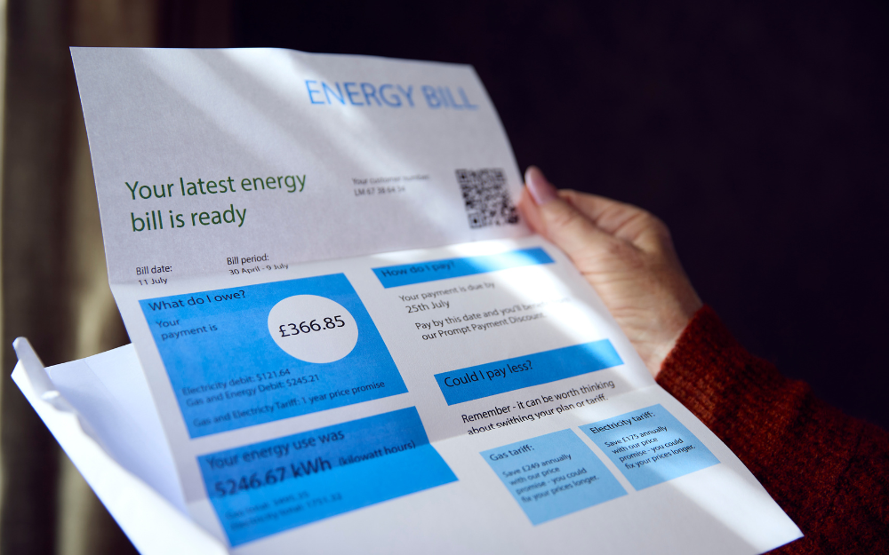 An energy bill being inspected