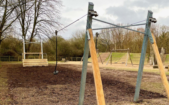 New zip wire at Dinton Pastures Country Park
