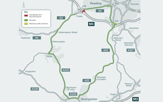 diagram showing the planned closure and diversion, as outlined in the text of the article