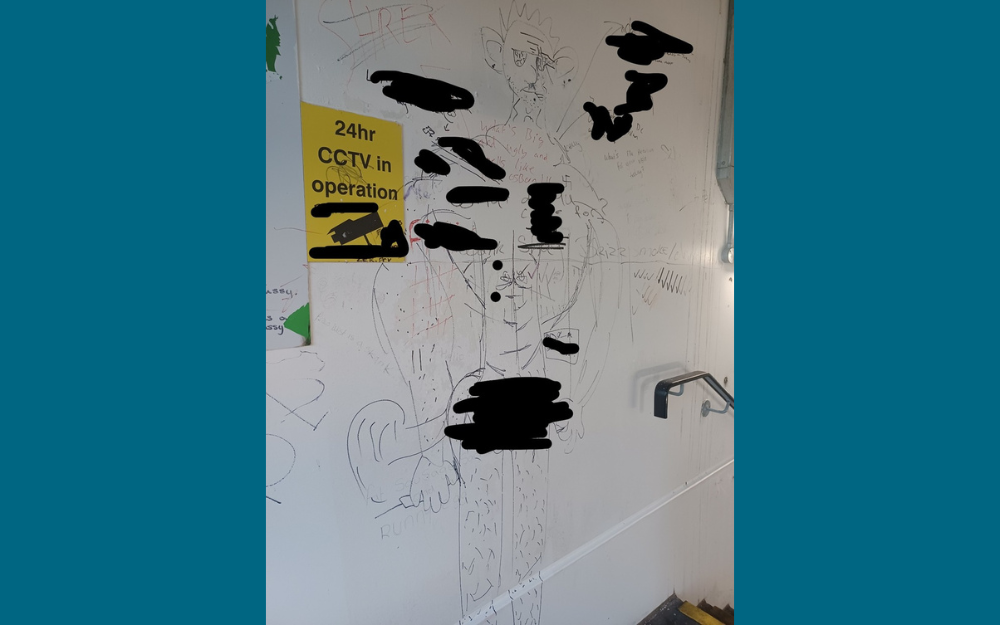 Graffiti on the walls at Carnival car park in Wokingham