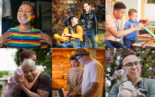 montage of pictures of people