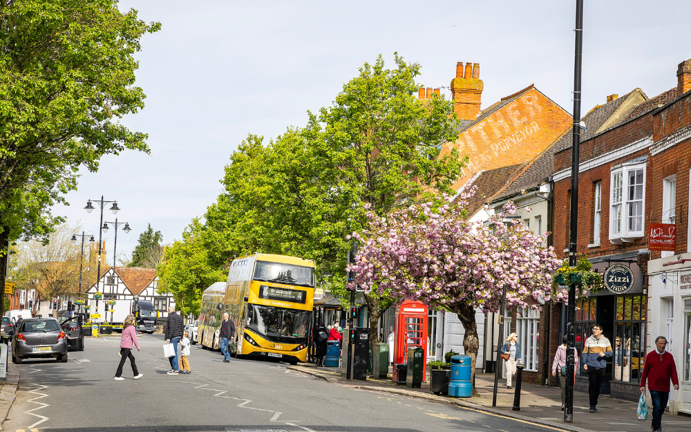 A busy Wokingham town centre