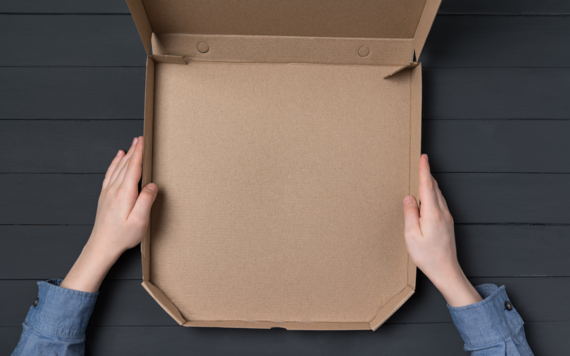 Empty pizza box