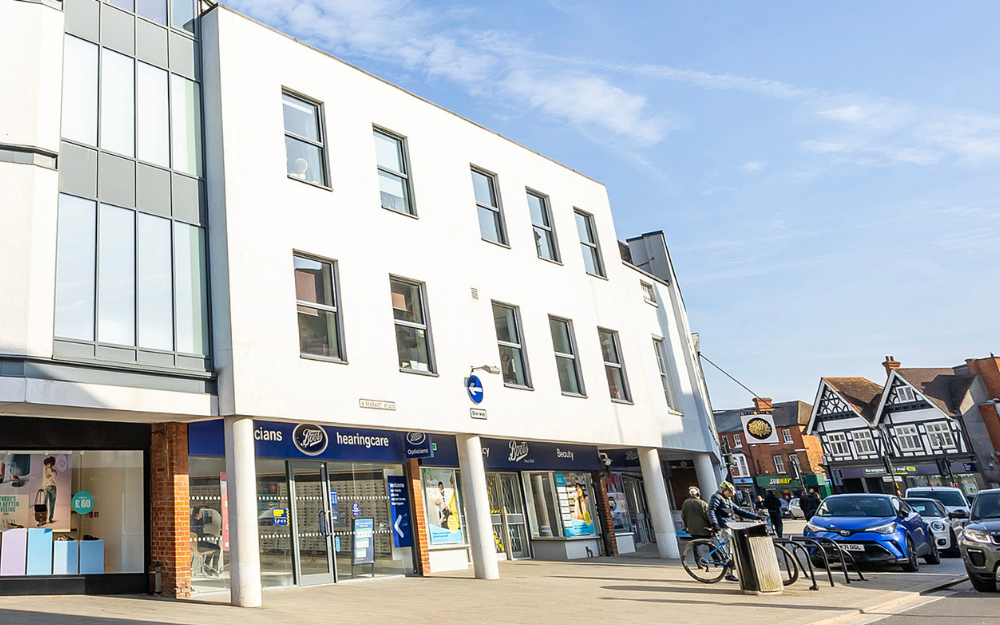 A section of Peach Place in Wokingham where repairs are taking place