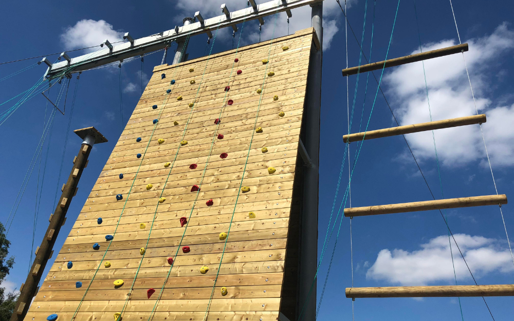 The Dinton Activity Centre outside climbing wall