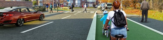 CGI image of what the Woodley to Reading active travel route will look like