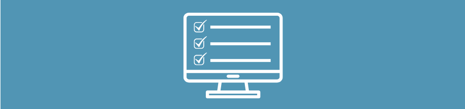 graphic of a computer screen with a series of ticked boxes