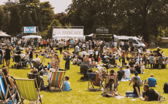 People outside at the Great British Food Festival