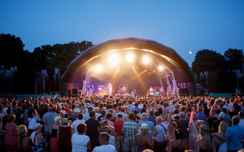 Performers on stage at Marvellous Festival at Dinton Pastures