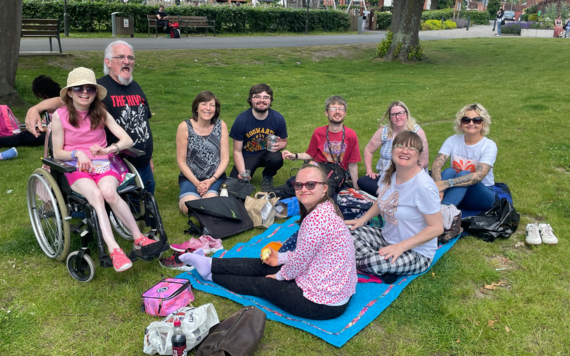 People having a picnic in a park