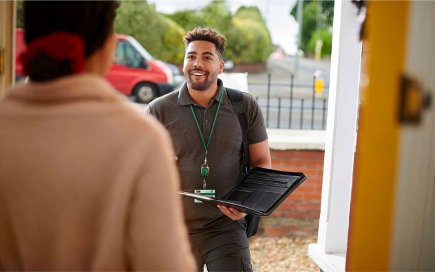 tradesman at front door