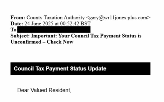 Council tax scam email