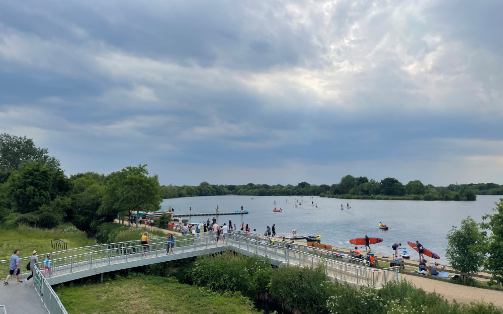 View over Black Swan Lake at Dinton Pastures