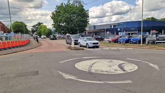 View up Molly Millars Lane from existing roundabout