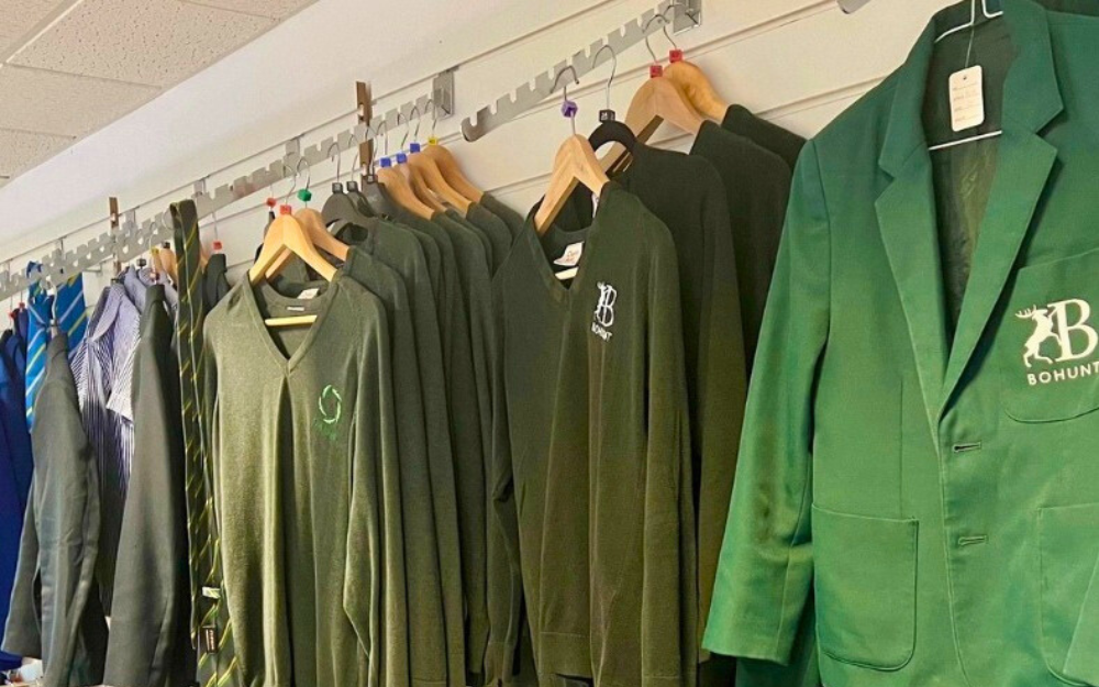 school uniform hung up