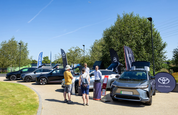 Electric cars at electric vehicle event at Winnersh Triangle