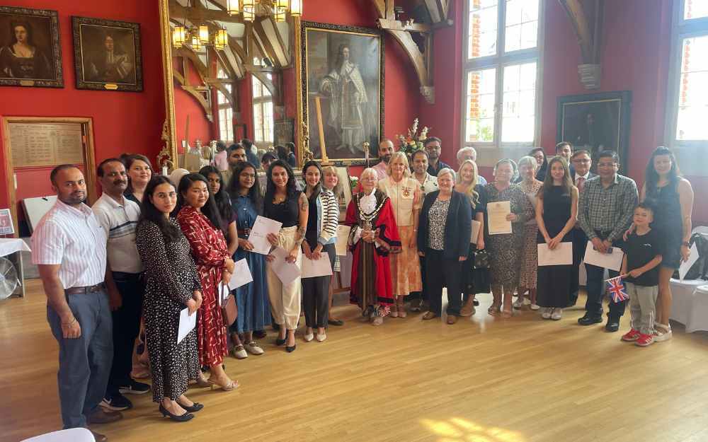 citizenship ceremony at town hall