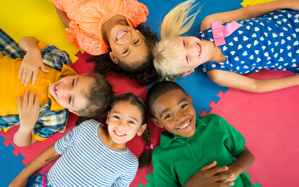 Children faces smiling