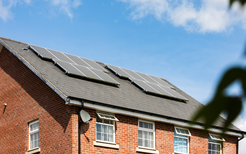 Solar panels on roof