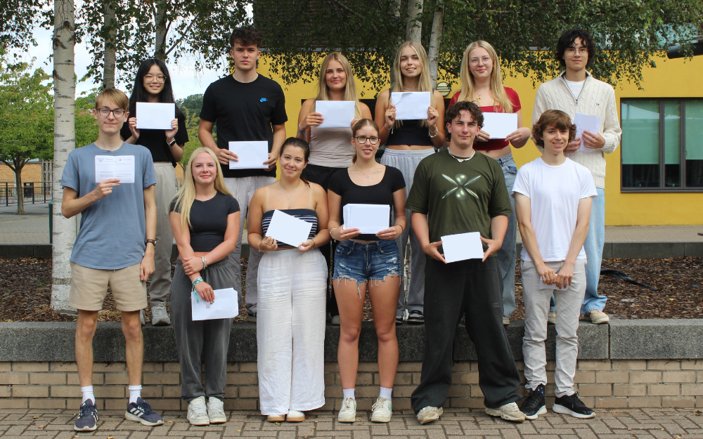 Students with A level results at Waingels College in Woodley