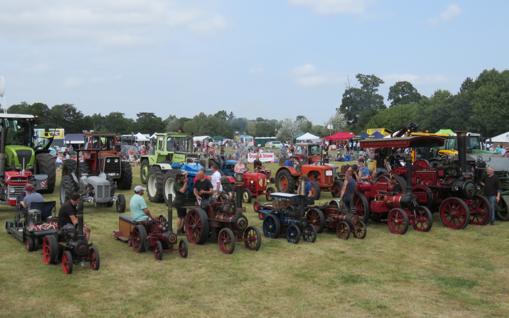 Various tractors lined up for Swallowfield Show