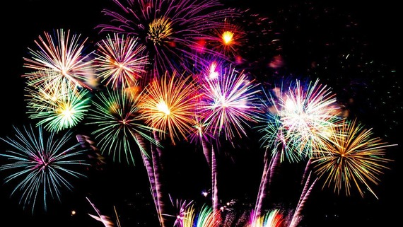 Fireworks in Night sky