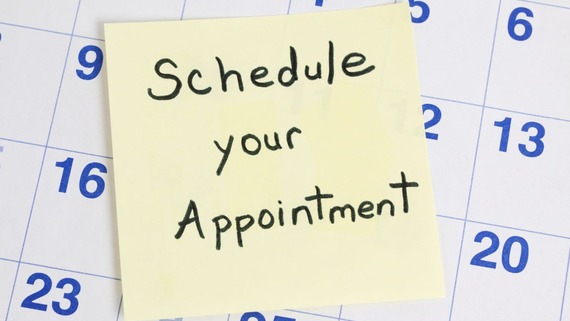 a note reminding you to schedule an appointment