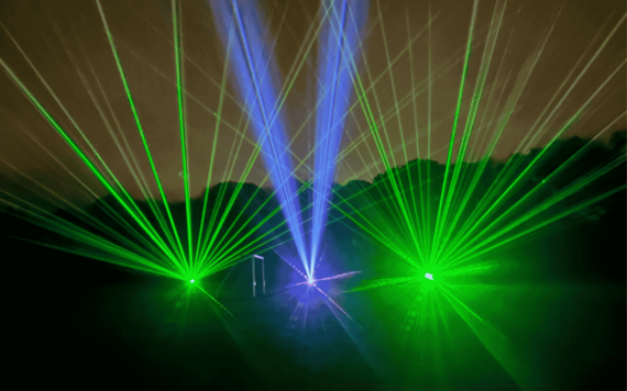 Laser light show in the dark 