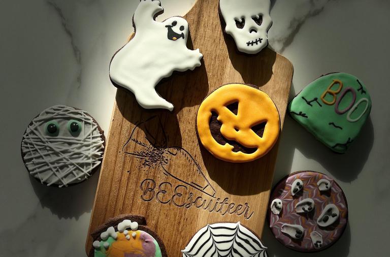 Halloween themed biscuits