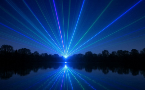 Laser light show across Dinton lake