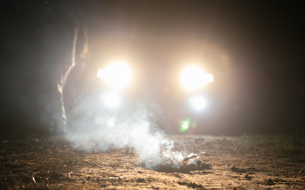 car racing in the dark