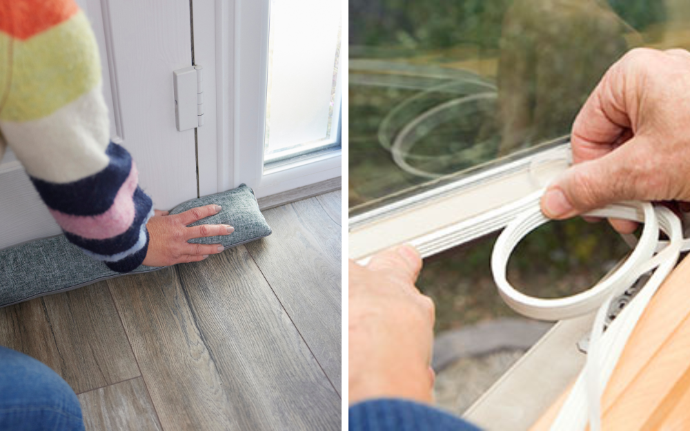 A couple of examples of window and door draught excluders
